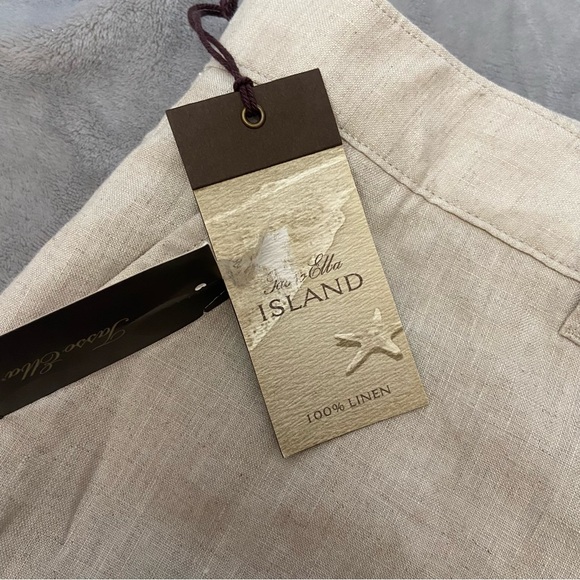 New! Tasso Elba Island Men's Natural Linen Cream Shorts 3345 - Picture 4 of 9